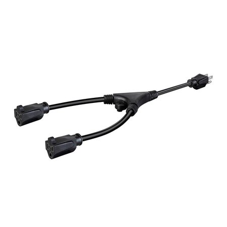 MONOPRICE Splitter Power Cord - NEMA 5-15P to 2x NEMA 5-15R_ 16AWG_ 13A_ SJT_ 12 35140